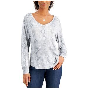 Willow Drive Printed Top Grey Python Combo S
